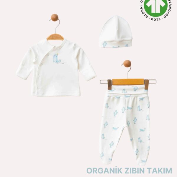 Baskılı Organik Eldivenli& Patikli Zıbın Takımı